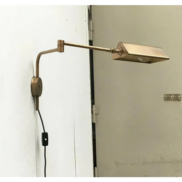 Brown Mid-Century German Hollywood Regency Style Brass Wall Lamp Sconce by Florian Schulz for Interline, 1970s For Sale - Image 8 of 18