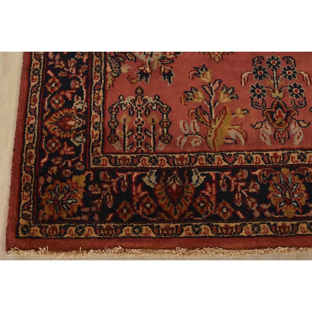 Fine Sarouk Rug 3′ X 5′ Pink Wool Traditional Hand-Knotted Oriental Carpet For Sale - Image 9 of 12