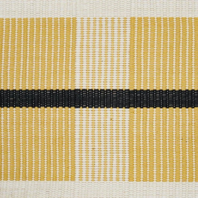 Modern Schumacher x Stephanie Seal Brown Calcada Tape Wide Trim in Maize For Sale - Image 3 of 5