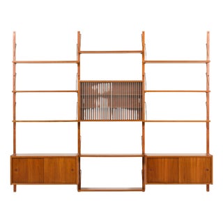 Vintage Scandinavian Teak Wall Unit by Poul Cadovius, 1960s For Sale