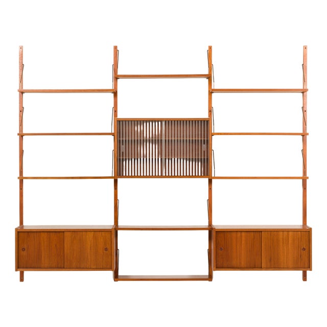 Vintage Scandinavian Teak Wall Unit by Poul Cadovius, 1960s For Sale