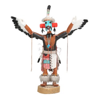 Massive 5ft Tall Navajo Eagle Dancer Kachina Signed "Guy v.y." For Sale