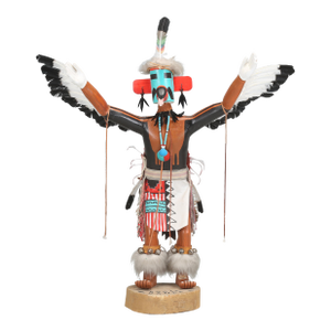 Massive 5ft Tall Navajo Eagle Dancer Kachina Signed "Guy v.y."