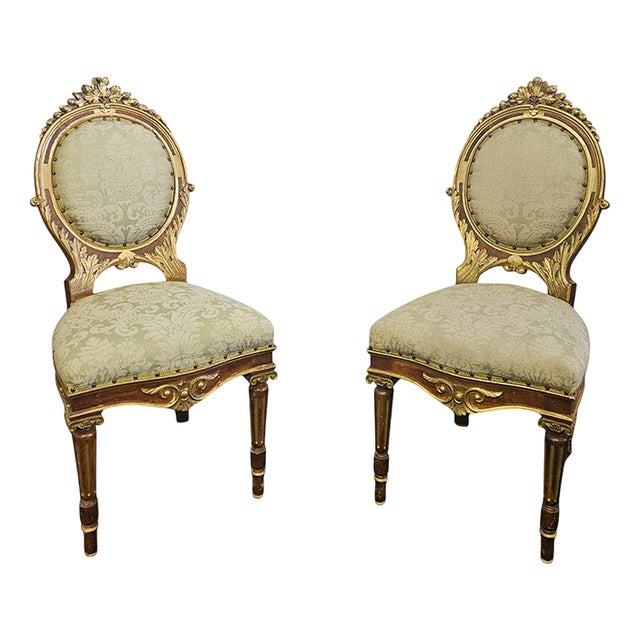 Chairs in Lacquered and Gilded Wood, 1960s, Set of 4 For Sale