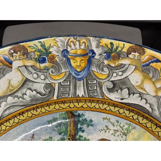 Massive Early 20th Century Italian Majolica Bacchanalian Scene Platter For Sale - Image 13 of 18