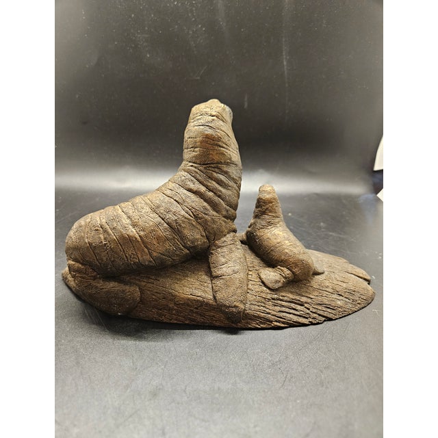 Vintage Peter Berryman Walrus Statue Cold Cast Bronze Sculpture For Sale - Image 4 of 6