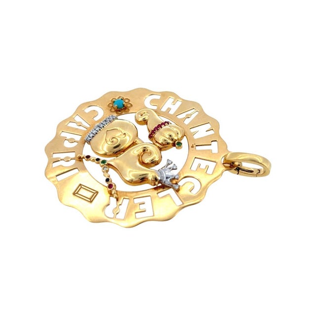 Contemporary Chantecler Capri 18k Large Logo Rooster Charm For Sale - Image 3 of 11