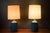 Mid-Century Modern Vintage Pair of Stoneware Blue Studio Ceramic Table Lamps by Sy Allan Designs For Sale - Image 3 of 14