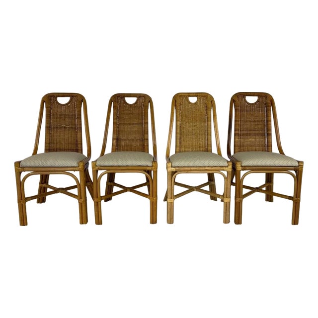 Dutch Vintage Wicker Dining Chairs – Set of 4 For Sale