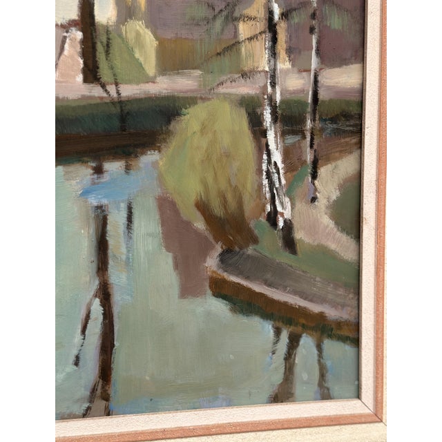 Ingvar Björk, Landscape with Trees & Buildings, 1948, Oil on Canvas, Framed For Sale - Image 7 of 18