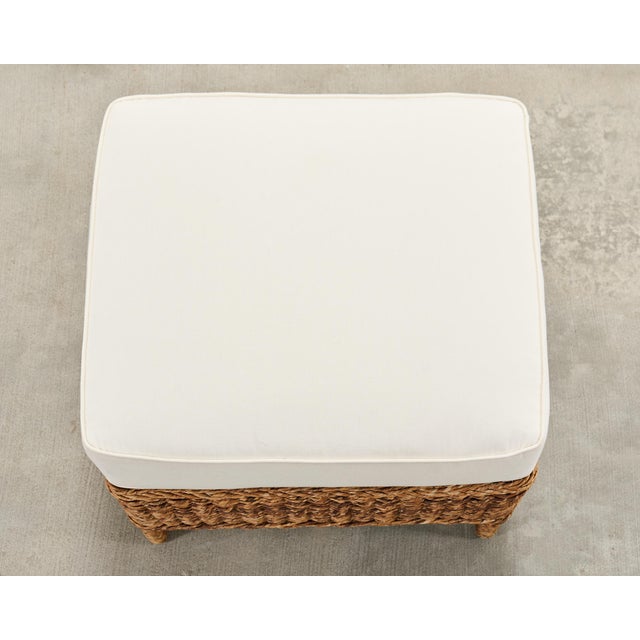 Pair of Ralph Lauren Organic Wicker Rope Armchairs + Ottoman For Sale - Image 18 of 18