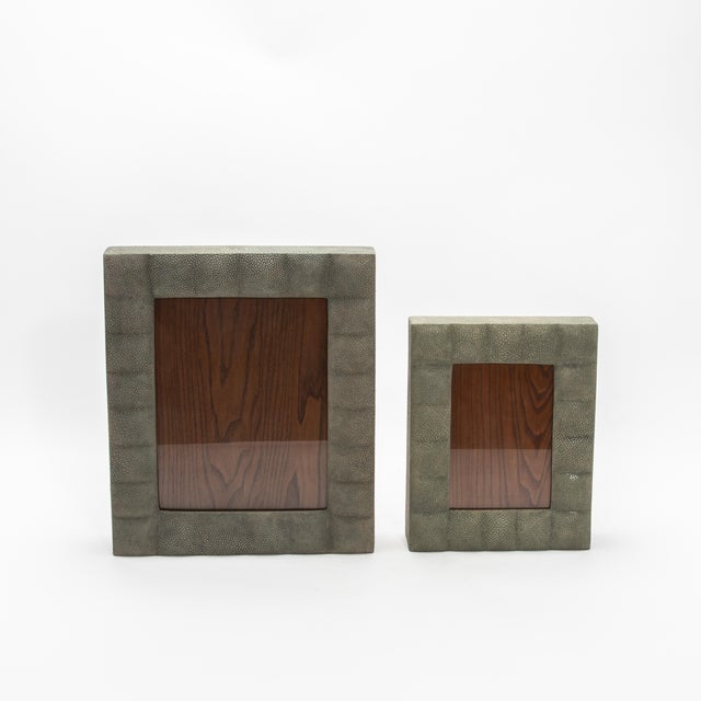 Picture Frame 8x10” in Quilted Grey Shagreen by R&y Augousti For Sale - Image 10 of 10