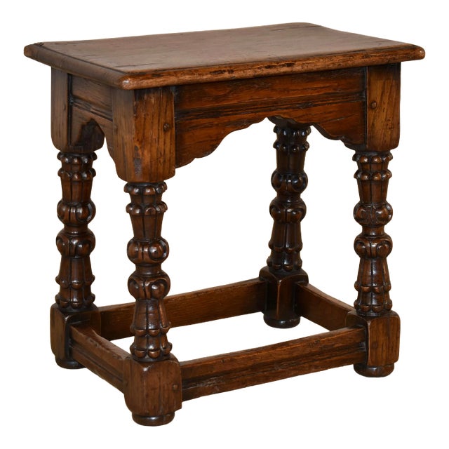19th Century English Oak Joint Stool For Sale