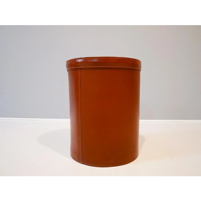 1960s Swedish Leather Paper Basket, 1960s For Sale - Image 5 of 6