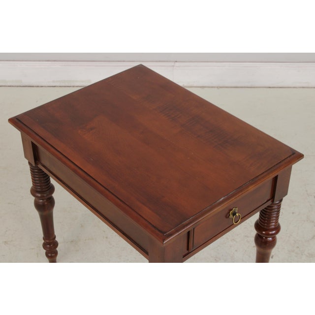 Wood Ethan Allen Cherry 1 Drawer End Table For Sale - Image 7 of 13