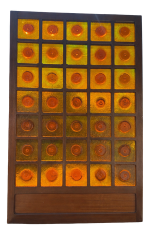 Monumental Architectural Amber Glass Panel by Vidrios Gordiola, Spain, 1970