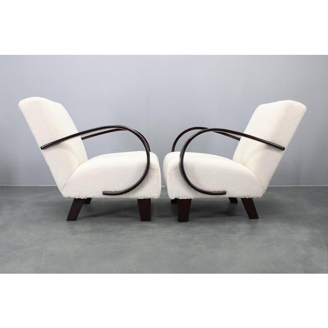 Art Deco Beech Armchairs from Jindřich Halabala, 1940s, Set of 2 For Sale - Image 4 of 14