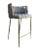 Modern Gray Velvet and Gold Milano Counter Stool For Sale