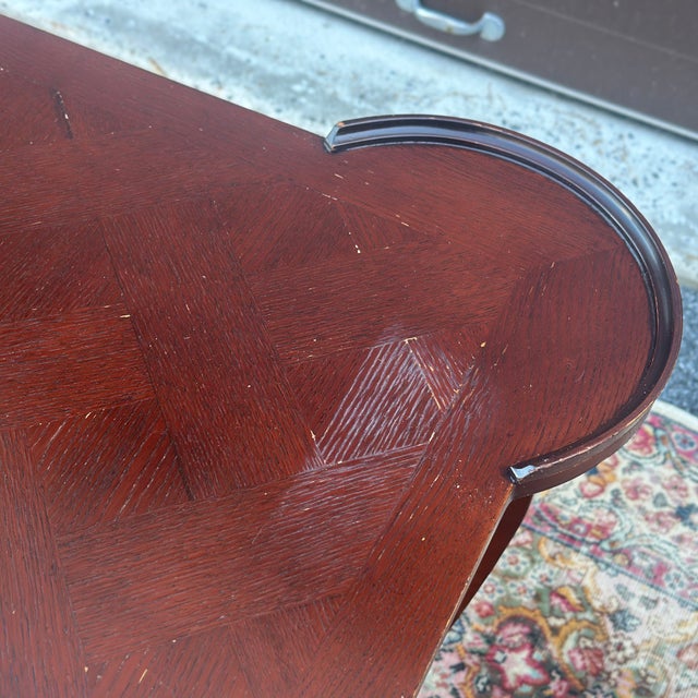 Brown Vintage Italian Parquet Marquetry Top Card Game Table For Sale - Image 8 of 12