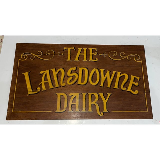 English 2000s The Lansdowne Dairy English Painted Sign on Wood For Sale - Image 3 of 9