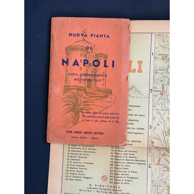 1930s Vintage Map of Naples Italy For Sale - Image 5 of 12