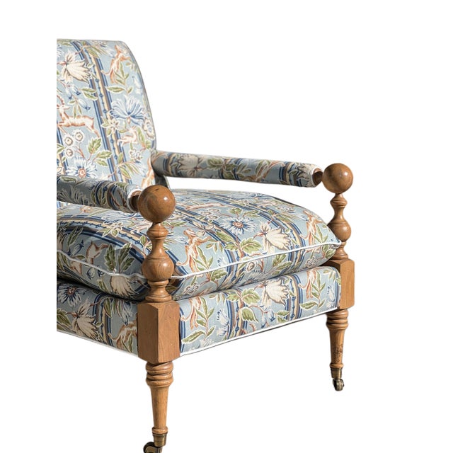 Blue Pair Bradstreet Armchairs in Cowtan & Tout For Sale - Image 8 of 17