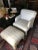 Art Deco 1980s Set of Vintage Upholstered Club Chairs With Matching Ottoman For Sale - Image 3 of 11