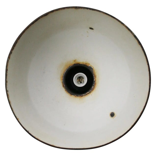 Vintage Industrial Blue Enamel Pendant Light For Sale - Image 4 of 6