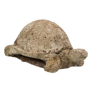 Vintage Reconstituted Stone Tortoise or Turtle Garden Ornament, England 1970s For Sale