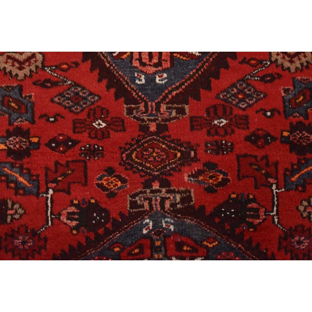 Zanjan Runner 3’4” X 10′ Red Wool Vintage Tribal Hand-Knotted Oriental Rug For Sale - Image 11 of 15