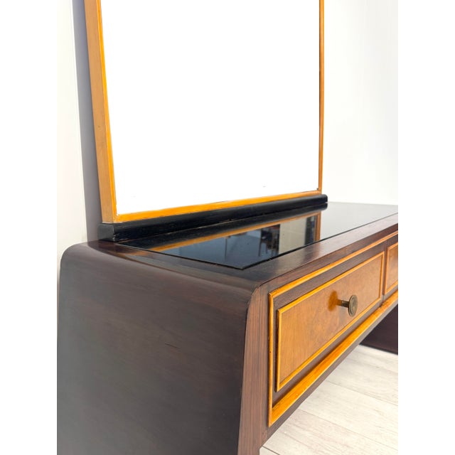 Wood Vintage Dressing Table with Mirror by Paolo Buffa, 1950s For Sale - Image 7 of 11