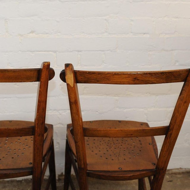 Vintage Punched Seat Dining Chairs in Wood from Luterma, Estonia, Set of 2 For Sale - Image 12 of 15