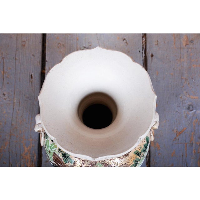 Art Deco Vase in Moriage Technique Glazed Ceramics, Japan, 1910s For Sale - Image 5 of 9