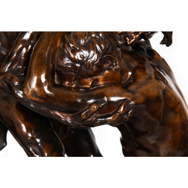 Metal Rare French Bronze Sculpture “Return of Prodigal Son” by Ernest Dubois For Sale - Image 7 of 18