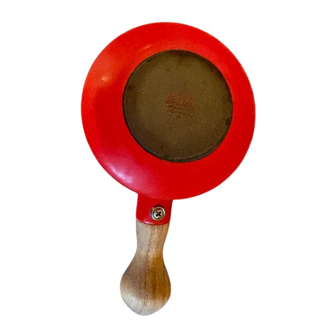 Mid-Century Modern 1960s MCM Dansk Red Enamel Kobenstyle Butter Warmer/Sauce Pot Made in France For Sale - Image 3 of 7