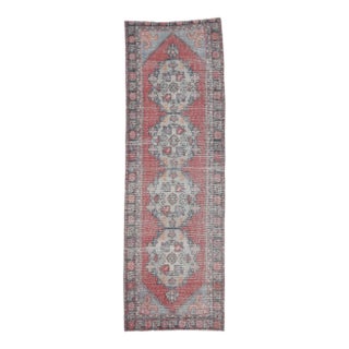 3'x9'5 Vintage Turkish Hand-Knotted Oriental Runner For Sale
