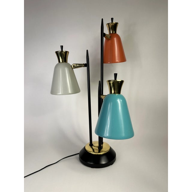 1950's French 3 Arm Table Lamp For Sale - Image 4 of 10