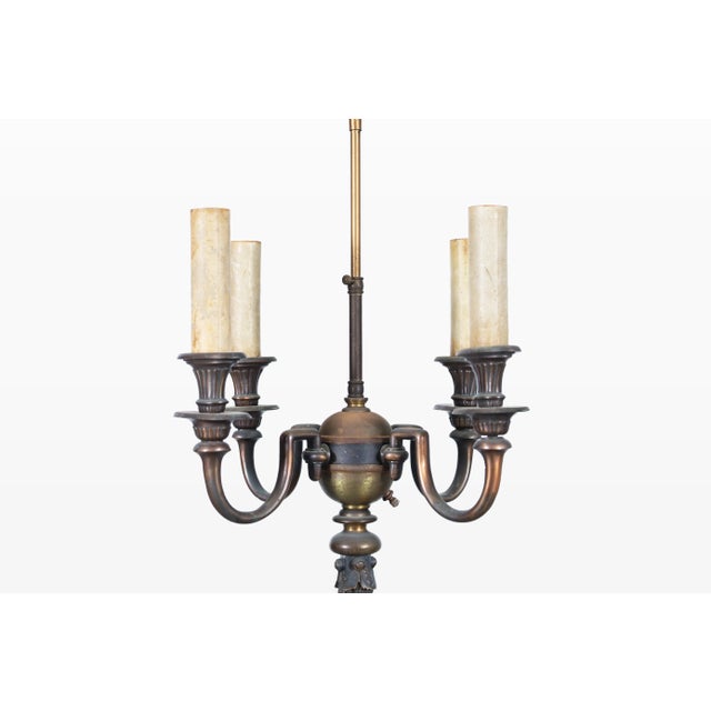 Antique 19th Century French Gothic Revival Bronze Candelabra Floor Lamp For Sale In Los Angeles - Image 6 of 12