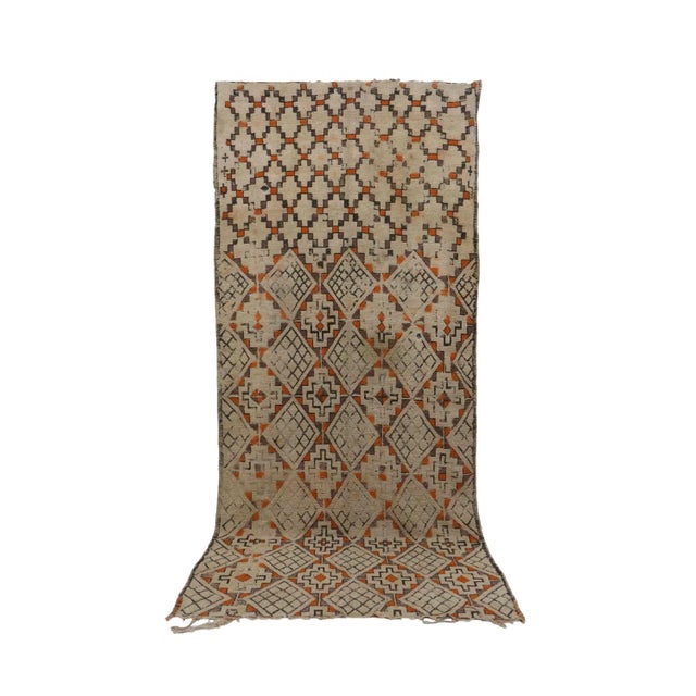 1960s Moroccan Beni Ourain Rug - 6'1" X 13'8" Ft For Sale - Image 5 of 5