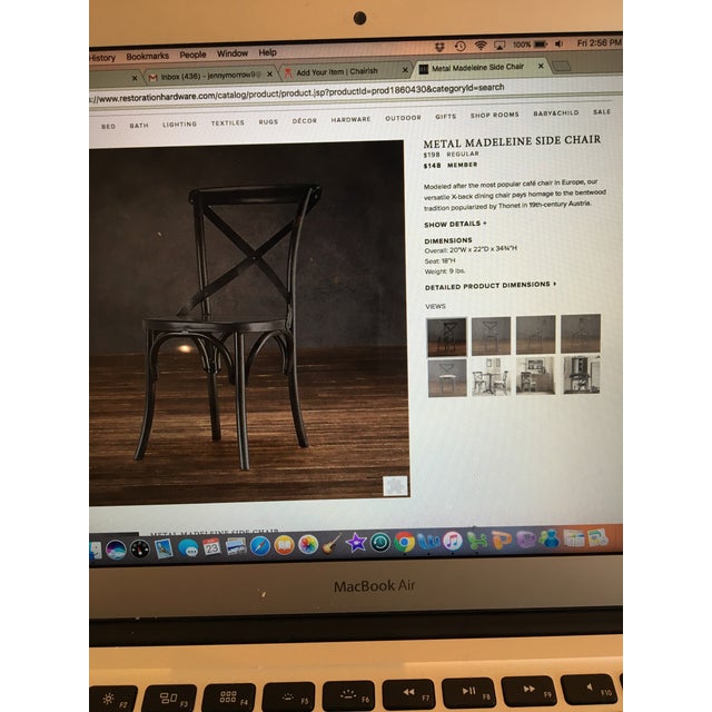 Restoration Hardware Metal Madeleine Dining Chairs Set of 6 Chairish