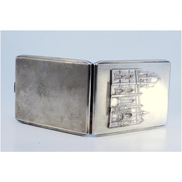 Metal Silver Cigarette Case with the Jerónimos Monastery in High Relief For Sale - Image 7 of 9