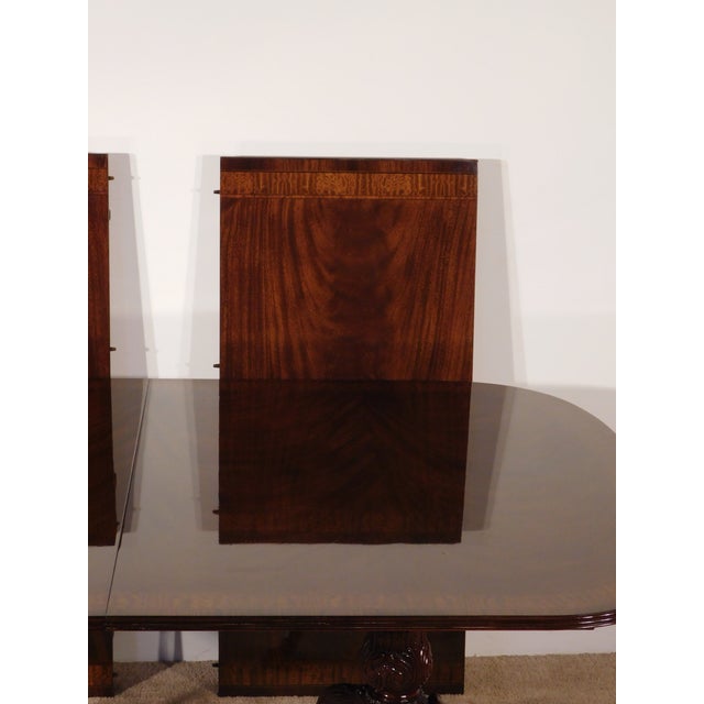 Drexel 18th Century Collection Ball & Claw Inlaid Banded Dining Table W Two Leaves For Sale - Image 15 of 17