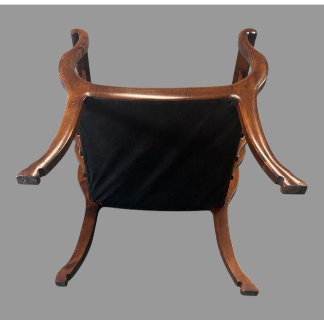 Mid 20th Century Vintage Mahogany Captain’s Desk Chair Shield Back Armchair Chippendale Style For Sale - Image 5 of 7