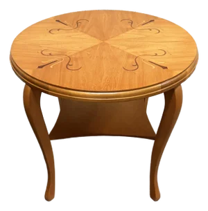 Swedish Grace Art Deco Marquetry Inlay End Table by Mjölby Intarsia C. 1930s