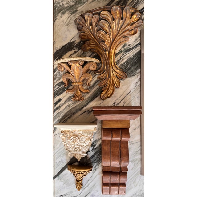 Vintage Petite Gold Gilt Finish Wall Sconce Shelf For Sale - Image 9 of 10