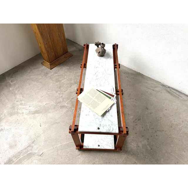 Italian Modernist Étagère in Teak and Carrara Marble, 1950s For Sale - Image 15 of 18