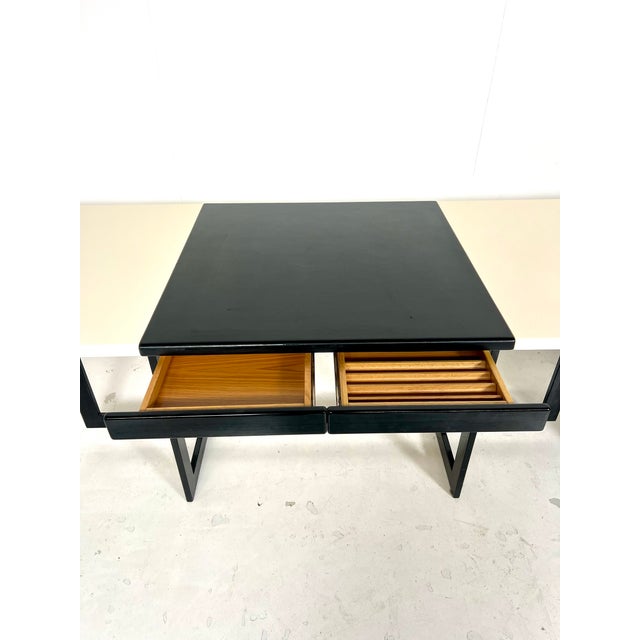 1970s Mid-Century Black Leather Desk by Francesco Soro for ICF, Italy, 1970s For Sale - Image 5 of 9