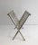 Mid-Century Modern 1970 Nickel Magazine Rack Imitation Bamboo in the Style of Jacques Adnet For Sale - Image 3 of 11