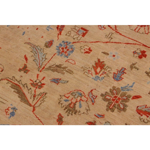 Bohemien Ziegler Tan Rust Hand-Knotted Wool Rug - 9'0'' X 11'9'' For Sale In New York - Image 6 of 8
