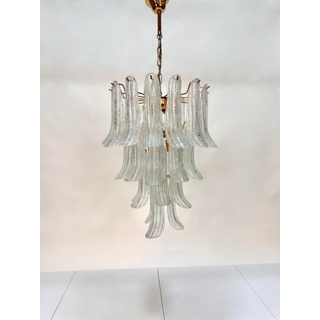 Large Murano Glass and Brass Chandelier, 1970s For Sale - Image 16 of 18